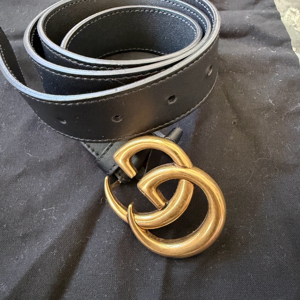 Gucci Black Leather Belt